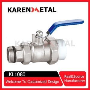 quality Premium PPR Brass Union Ball Valve with Durable Blue Handle factory