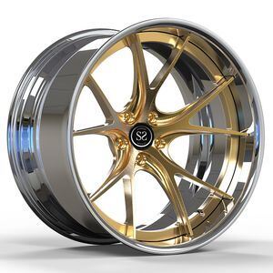21" Staggered Custom Forged Rims with Polished Barrel and Brush Disc for High Performance Vehicles