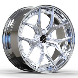 Polished Finish 20-23 Inch Custom Spoke 2-Piece Rims Forged Wheels for 4WD/FWD/RWD Vehicles
