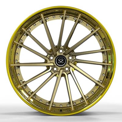 Custom 20X12 Gold Polish Forged 2-Piece Alloy Wheels for Porsche 991 GT3