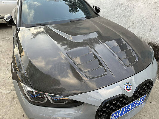High-Quality Carbon Fiber Engine Hood for BMW 4 Series G22 G26 with CNC Machine Moulding and 3M Tapes or Screws Installation