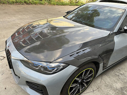 High-Quality Carbon Fiber Engine Hood for BMW 4 Series G22 G26 with CNC Machine Moulding and 3M Tapes or Screws Installation