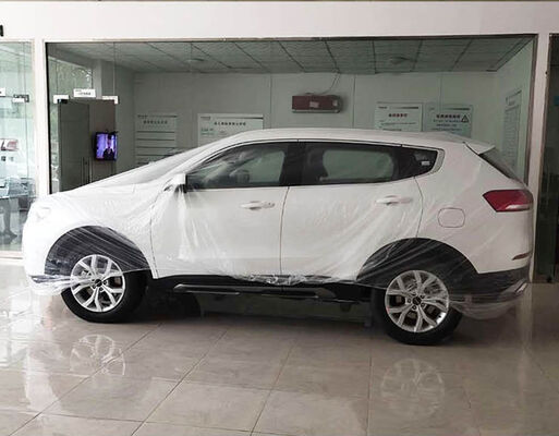 Disposable Plastic Car Cover with UV Protection, Waterproof and Universal Fit for Sedan, SUV, Pickup, MPV