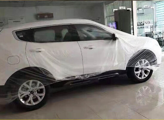 Disposable Plastic Car Cover with UV Protection, Waterproof and Universal Fit for Sedan, SUV, Pickup, MPV