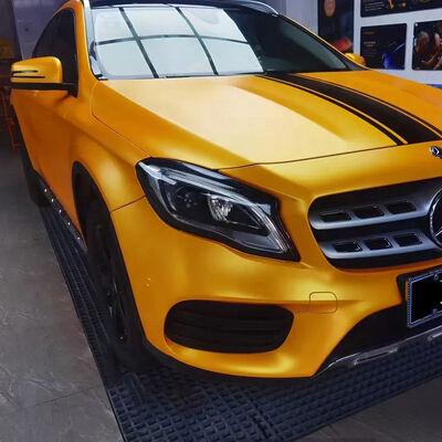Dmis High Stretchable Satin Metallic 8 Mil Thickness Yellow Car Vinyl Wrap for Full Body Automotive Foil Wrapping