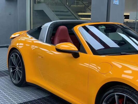 Dmis High Stretchable Satin Metallic 8 Mil Thickness Yellow Car Vinyl Wrap for Full Body Automotive Foil Wrapping