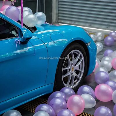 1.52*18m Blue Super Glossy Car Vinyl Wrap with Low Initial Adhesive for Auto Wrapping