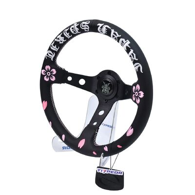 Microfiber Leather Universal Steering Wheel with 330mm Diameter for Universal Fitment