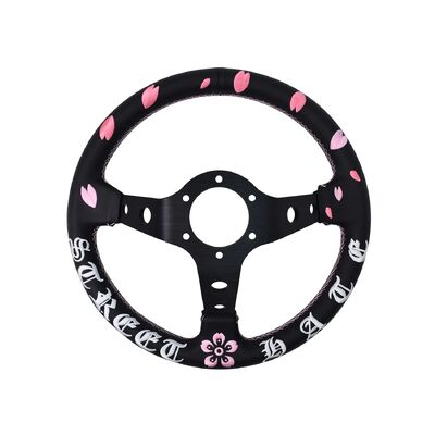 Microfiber Leather Universal Steering Wheel with 330mm Diameter for Universal Fitment