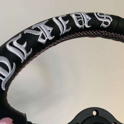 Tiypeor 350mm Customizable Suede Leather Racing Steering Wheel for Universal Car Fitment