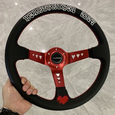 Tiypeor Custom Logo Microfiber Leather/Suede Racing Steering Wheel with Universal Fitment and Customizable Color