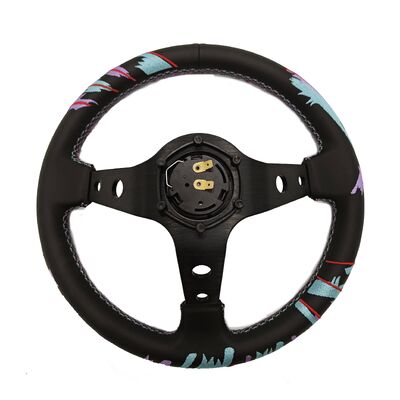 Tiypeor Custom Universal 330mm Deep Dish Sport Racing Steering Wheel with Microfiber Leather