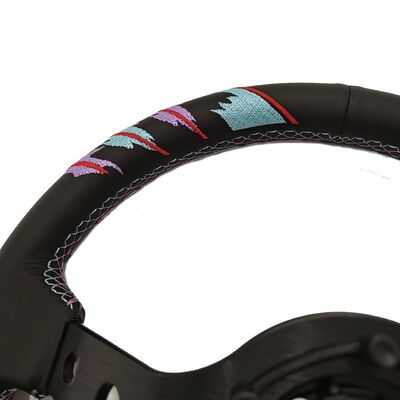 Tiypeor Custom Universal 330mm Deep Dish Sport Racing Steering Wheel with Microfiber Leather