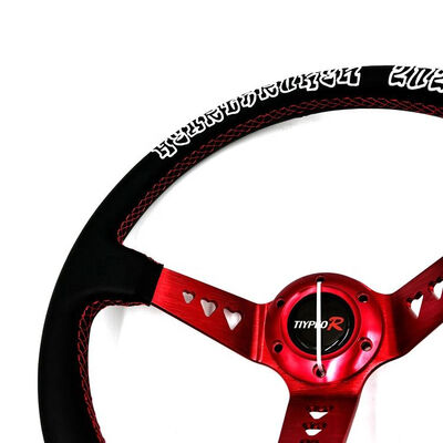 350mm Customizable Embroidery Logo Microfiber Leather Racing Steering Wheel for JDM Cars