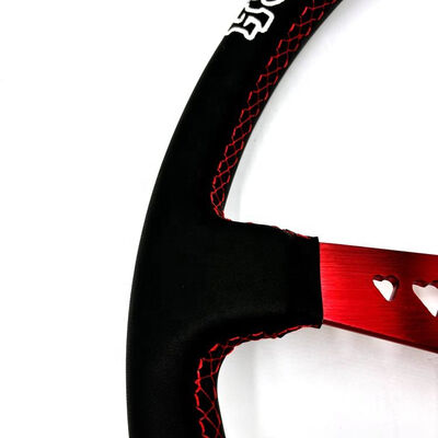 350mm Customizable Embroidery Logo Microfiber Leather Racing Steering Wheel for JDM Cars