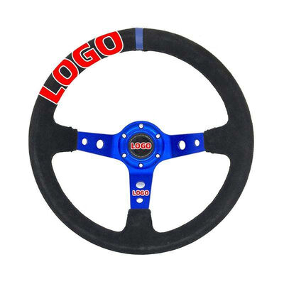 Customizable Embroidered Suede Material Sport Steering Wheel for Modified Cars