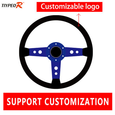 Customizable Embroidered Suede Material Sport Steering Wheel for Modified Cars