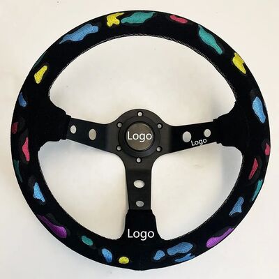 Tiypeor 320/350mm Microfiber Suede Drifting Steering Wheel with Custom Embroidery