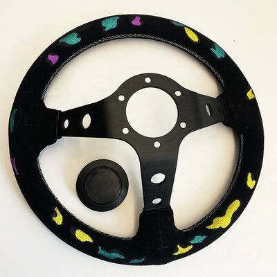 Tiypeor 320/350mm Microfiber Suede Drifting Steering Wheel with Custom Embroidery