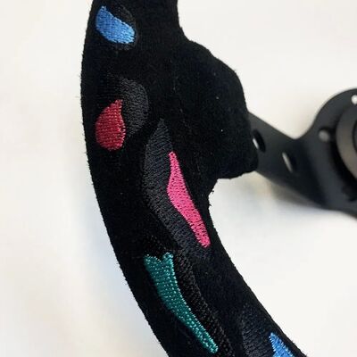 Tiypeor 320/350mm Microfiber Suede Drifting Steering Wheel with Custom Embroidery