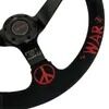 Tiypeor 350mm Suede Sport Deep Dish Steering Wheel with Custom Logo Embroidery