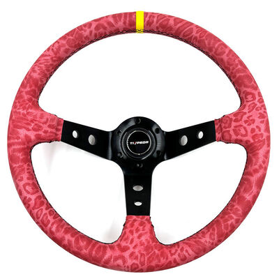 Tiypeor Custom Embroidered Red Camouflage Microfiber JDM Drift Steering Wheel