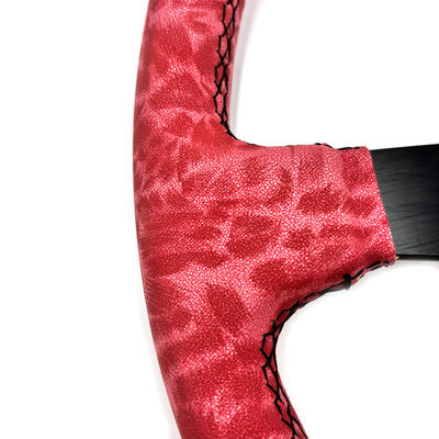 Tiypeor Custom Embroidered Red Camouflage Microfiber JDM Drift Steering Wheel