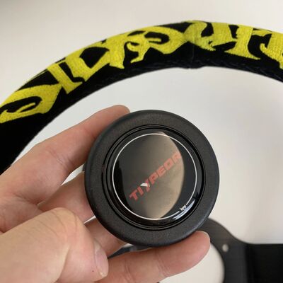 Tiypeor 350mm Diameter Suede Leather Deep Dish Racing Sport Steering Wheel with Universal Fit