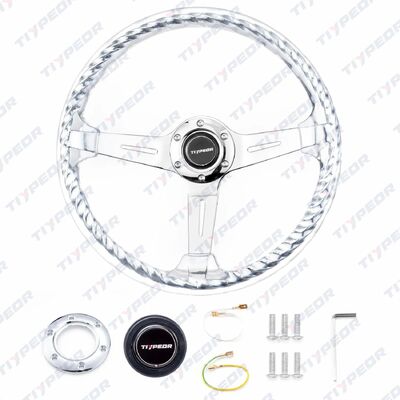 Tiypeor Hitman Aluminum Steering Wheel with Universal Fit and 350mm Specification for Cars