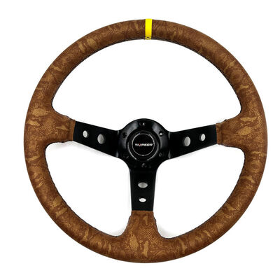 Universal Customizable Leather 350mm Drift JDM Steering Wheel with Center Joint