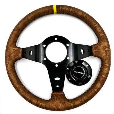 Universal Customizable Leather 350mm Drift JDM Steering Wheel with Center Joint