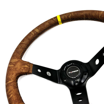 Universal Customizable Leather 350mm Drift JDM Steering Wheel with Center Joint